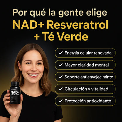 NAD+ RESVERATROL | 120 COMPRIMIDOS | RINDE 2 MESES